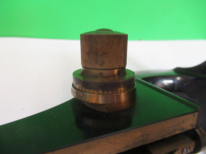 CARL ZEISS JENA ANTIQUE BRASS STAGE SUPPORT MICROSCOPE PART AS PICTURED #W5-B-03