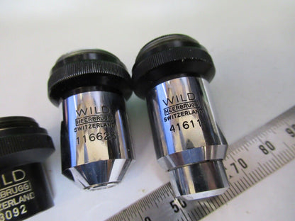 LOT OBJECTIVES WILD HEERBRUGG SWISS MICROSCOPE PART AS PICTURED Q7-B-17