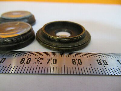 FOR PARTS ANTIQUE BRASS MOUNTED LENSES LOTMICROSCOPE PART AS PICTURED P2-A-20