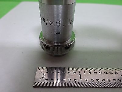 MICROSCOPE PART LEITZ GERMANY VINTAGE  OBJECTIVE PL 16X OPTICS AS IS BIN#2B-E-19