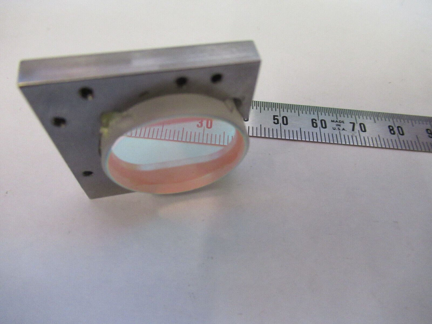 OPTICAL DICHROIC LENS MOUNTED BASE  LASER OPTICS AS PICTURED &R6-A-19