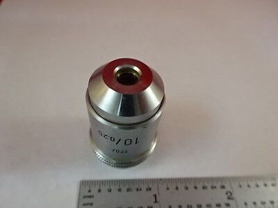 MICROSCOPE PART OBJECTIVE LEITZ GERMANY 10X OPTICS AS IS B#C5-H-28