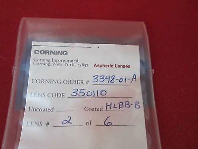 OPTICAL ASPHERIC LENS LASER OPTICS COATED CORNING BIN#4