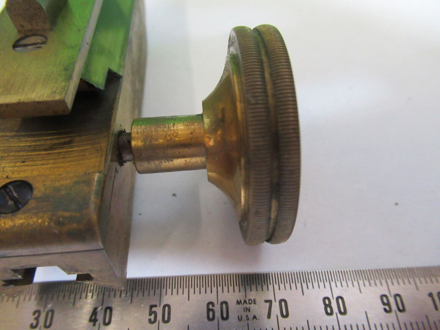 AO SPENCER BRASS SUBSTAGE KNOBS ANTIQUE MICROSCOPE PART AS PICTURED &H7-B-23