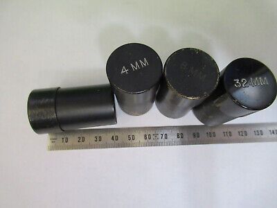 LOT 4 EA EMPTY BRASS SPENCER OBJECTIVE CANS MICROSCOPE AS PICTURED &Q9-A-12