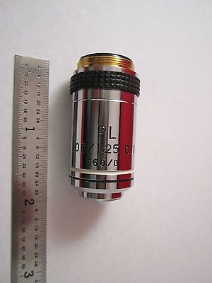 LEICA LEITZ OPTICAL MICROSCOPE PART OBJECTIVE PL 100X OPTICS BIN#ERGOLUX