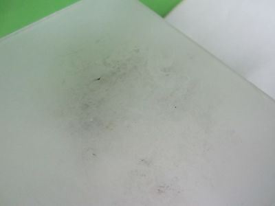 MICROSCOPE PART FROSTED GLASS PLATE SPECIMEN [dirty] OPTICS AS IS BIN#S8-05