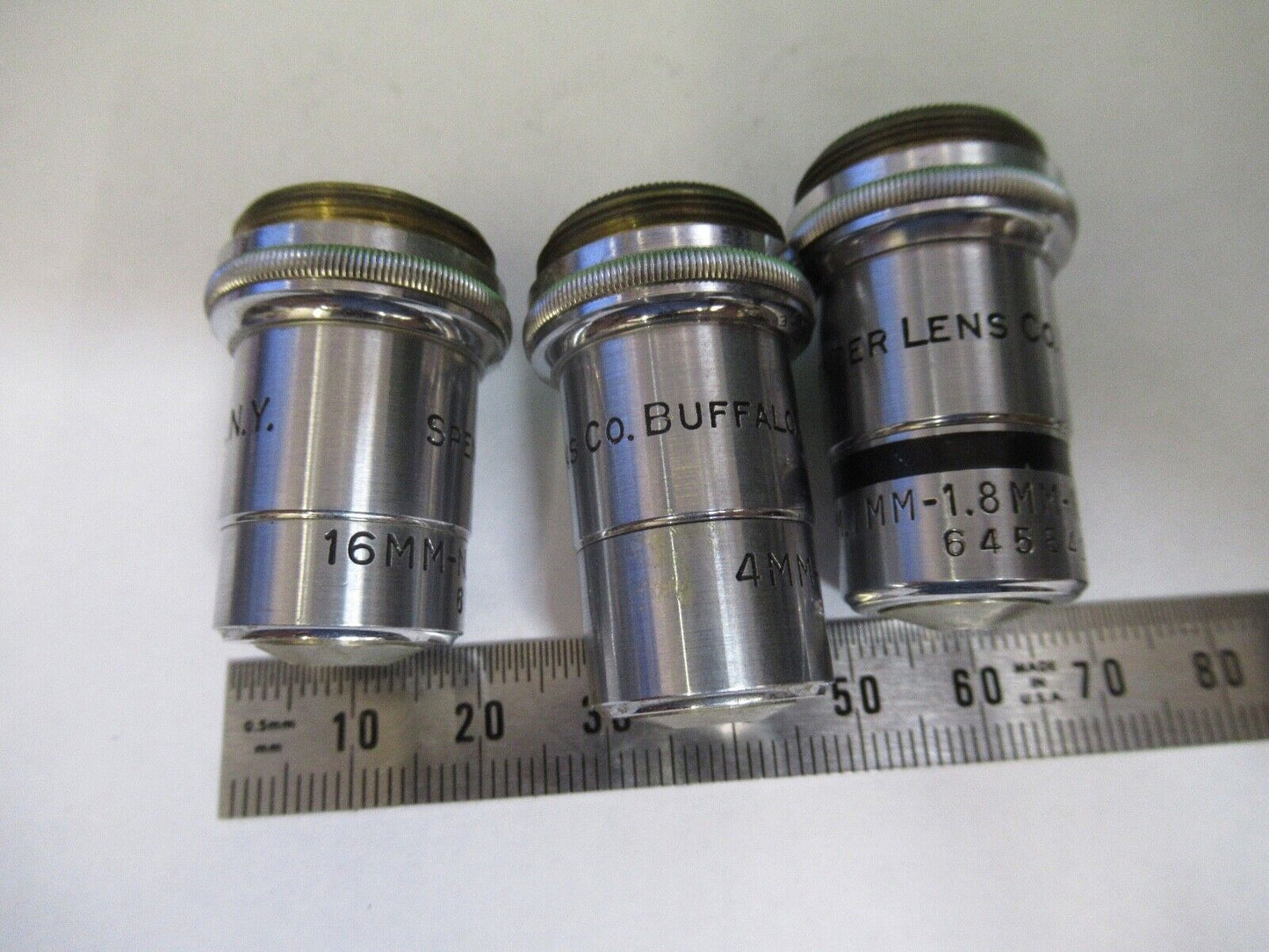 LOT OBJECTIVES SPENCER AO LENS OPTICS  MICROSCOPE PART AS PICTURED Q7-B-13