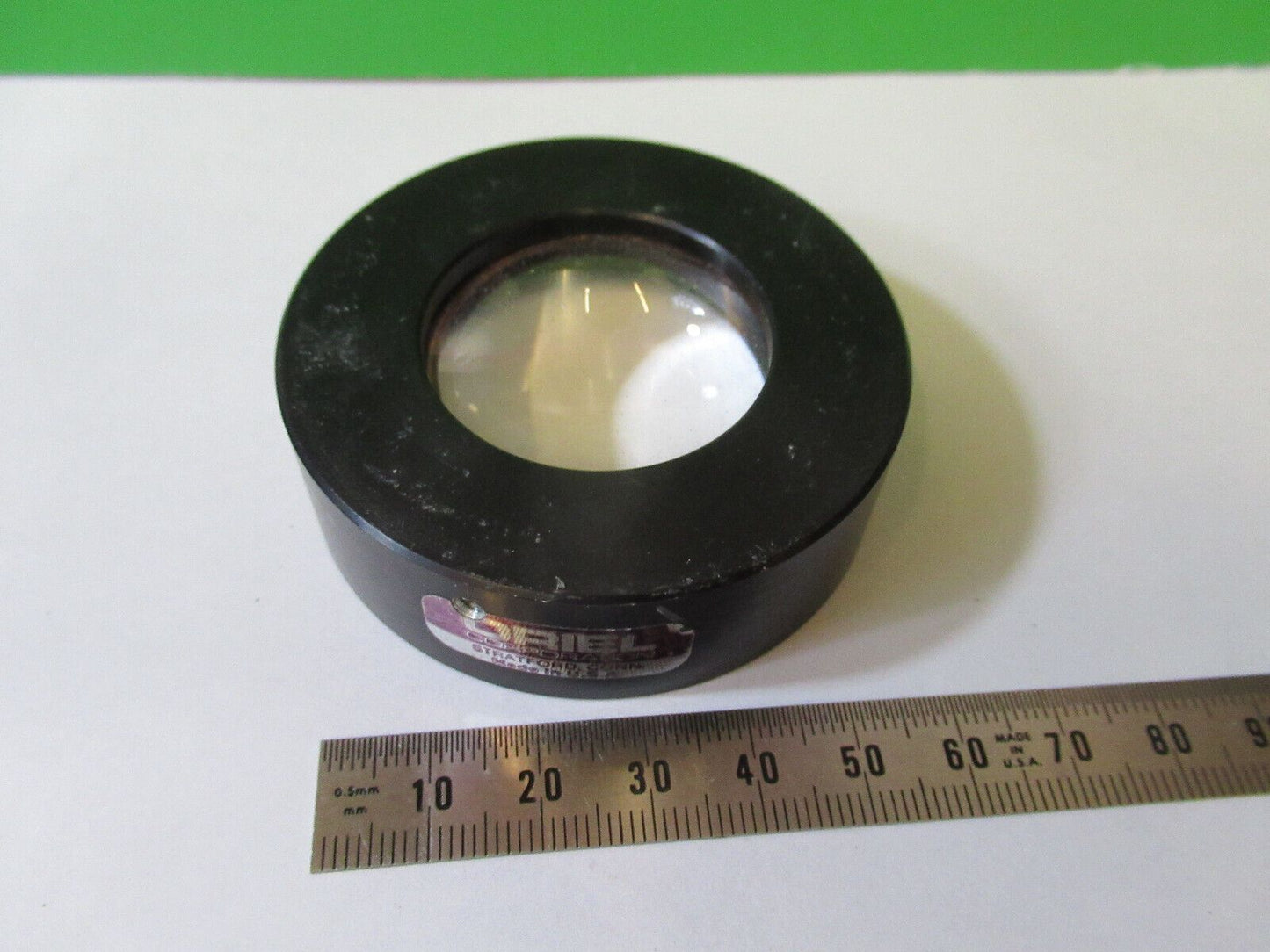 OPTICAL ORIEL MOUNTED LENS BI CONVEX OPTICS AS PICTURED &22-A-78