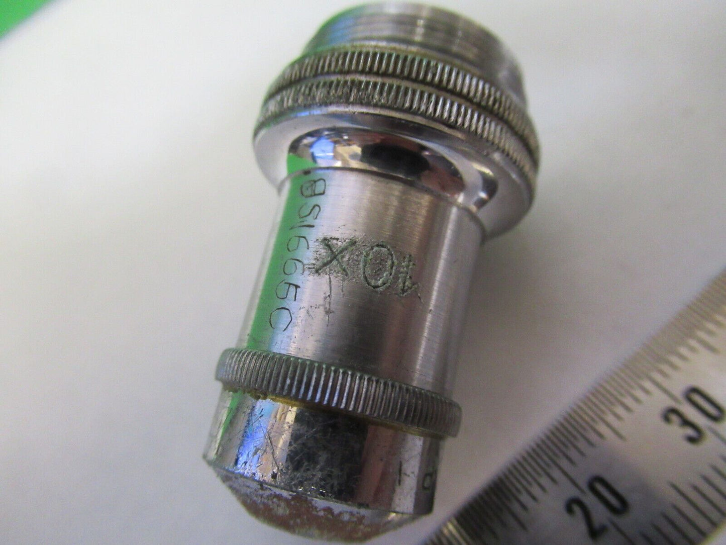 FOR PARTS MICROSCOPE OBJECTIVE LEITZ 10X GERMANY OPTICS AS PICTURED #S2-C-85