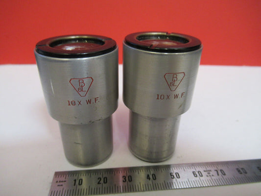 VINTAGE BAUSCH LOMB PAIR 10X WF EYEPIECE MICROSCOPE PART AS PICTURED Q2-82