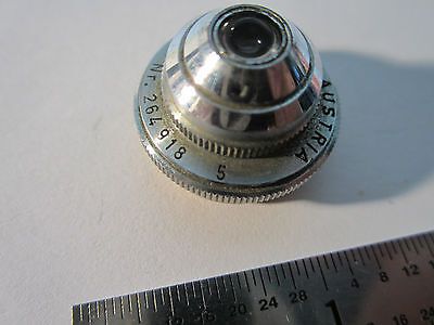 MICROSCOPE PART OBJECTIVE REICHERT AUSTRIA 5X OPTICS BIN#24-57-5