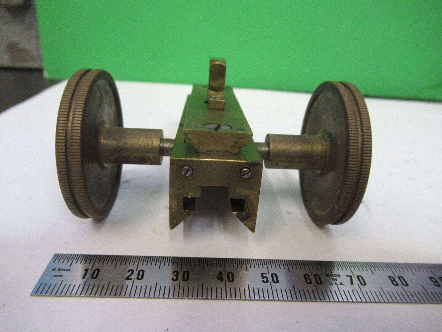 BAUSCH LOMB ANTIQUE BRASS HOLDER STAGE  MICROSCOPE PART AS PICTURED &75-B-27