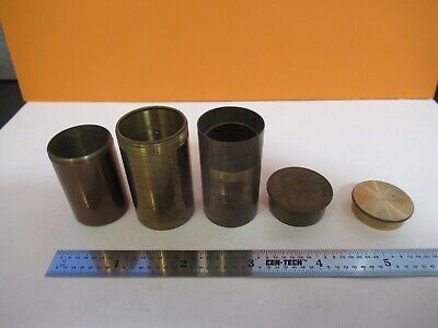 FOR PARTS LOT ANTIQUE BRASS OBJECTIVE CAN MISMATCHED MICROSCOPE PARTS &7B-B-128