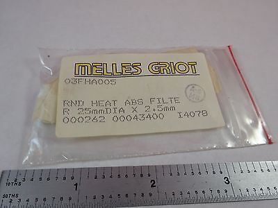 OPTICAL MELLES GRIOT ROUND ABS FILTER OPTICS AS IS BIN#K9-B-18