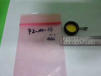 MICROSCOPE PART MOUNTED YELLOW FILTER OPTICS  AS IS BIN#72-M-10