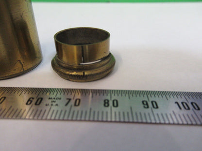 ANTIQUE BRASS HENRY CROUCH UK LOT LENS MOUNTED MICROSCOPE PART AS PIC &G2-A-74