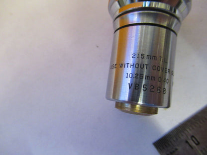 BAUSCH LOMB OBJECTIVE 10.25mm tubus 215mm MICROSCOPE PART AS PICTURED &F9-A-16