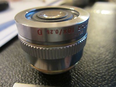 MICROSCOPE PART LEITZ GERMANY OPTICS OBJECTIVE PL FLUOTAR 10X