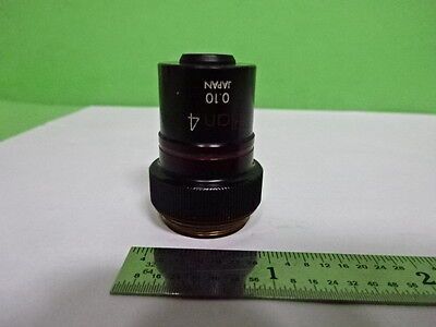 MICROSCOPE PART OBJECTIVE OLYMPUS PLAN 4X OPTICS AS IS B2-M-02