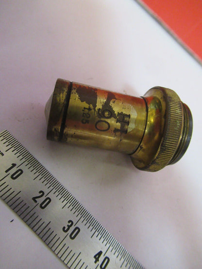 ANTIQUE BRASS CARL ZEISS GERMANY OBJECTIVE MICROSCOPE PART AS PICTURED &S9-A-59