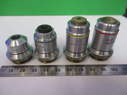 LOT 4 EA MICROSCOPE OBJECTIVE LENSES BAUSCH LOMB 3.5 10X 43X 97X OPTICS #P8-B-08