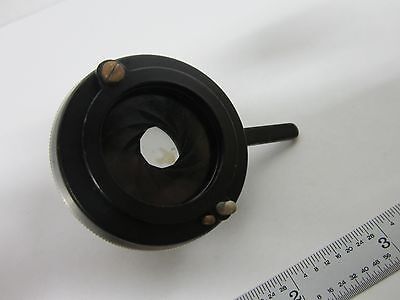 MICROSCOPE PART VINTAGE GERMANY CONDENSER + IRIS OPTICS BIN#R3-12