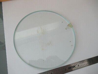 ROUND GLASS PLATE STAGE [dirty] MICROSCOPE PART AS PICTURED #F2-A-26