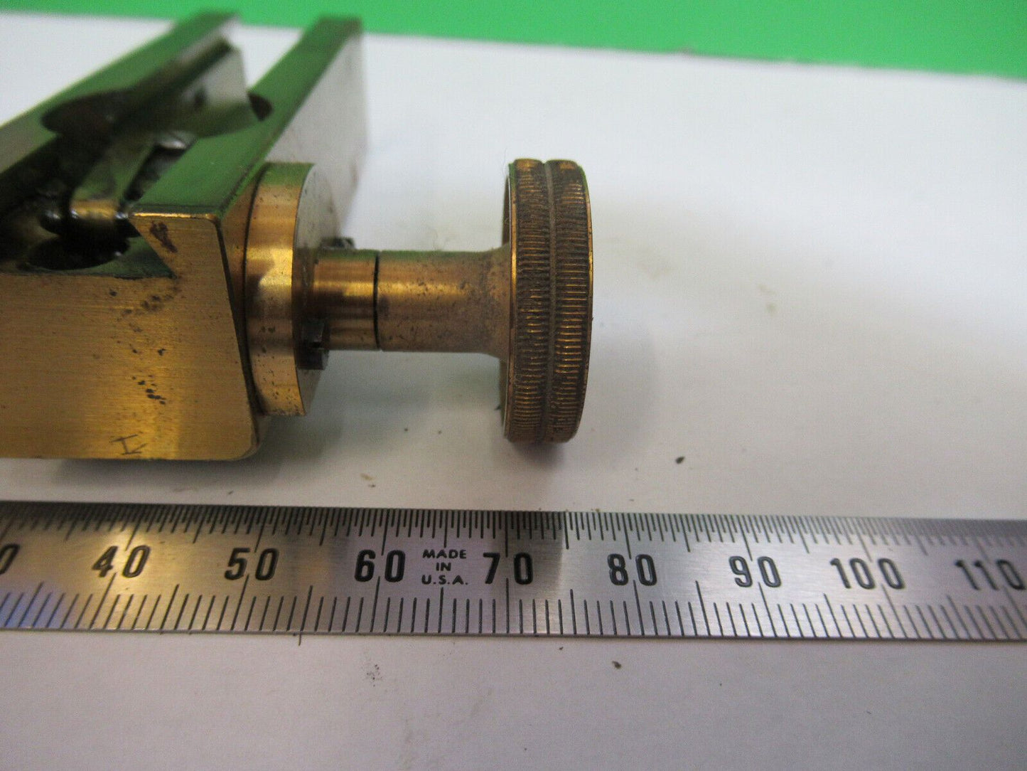 ANTIQUE MICROSCOPE PART LEITZ GERMANY BRASS GROSS STAGE  AS PICTURED &Z9-A-189