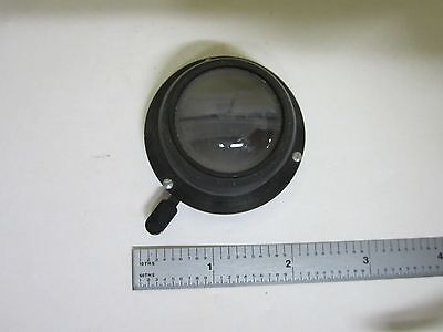 MICROSCOPE PART CONDENSER LENS + IRIS OPTICS AS IS BIN#T9-11