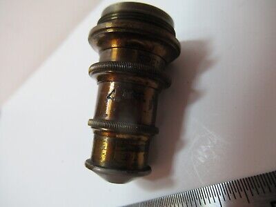 ANTIQUE BRASS OBJECTIVE SPENCER 4mm OPTICS MICROSCOPE PART AS PICTURED &83-B-33