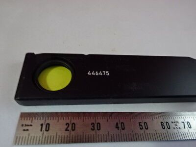 ZEISS 446475 GERMANY YELLOW FILTER SLIDE MICROSCOPE PART OPTICS AS IS &98-60