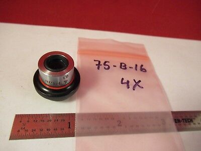 NIKON JAPAM OBJECTIVE PLAN 4X MICROSCOPE PART OPTICS AS PICTURED &75-B-16