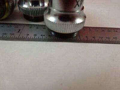 MICROSCOPE PART LOT MINI OBJECTIVES 4X 10X 40X OPTICS AS IS #P9-C-04