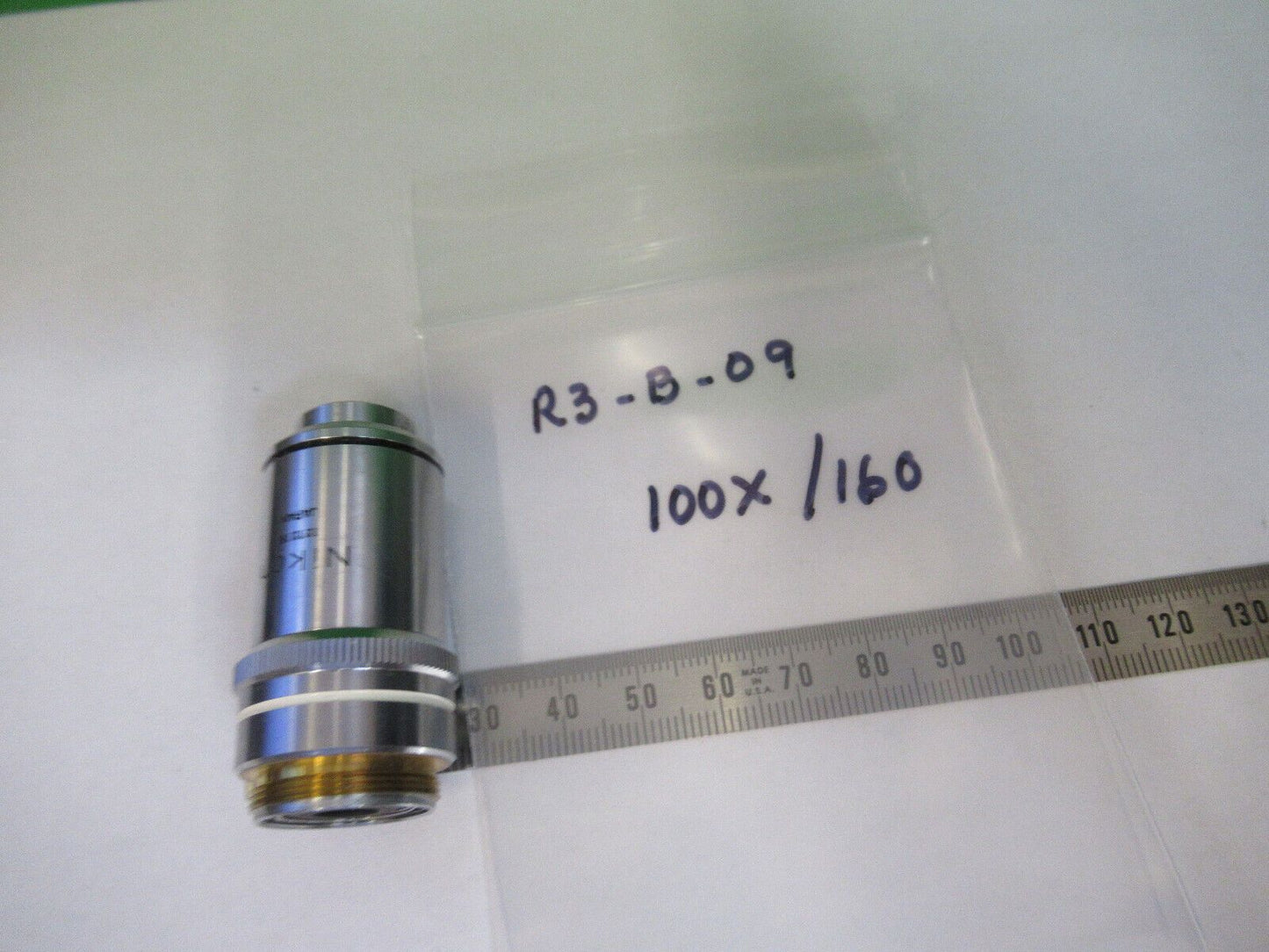 NIKON JAPAN 100X /160 OBJECTIVE OPTICS MICROSCOPE PART AS PICTURED &R3-B-09