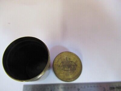 ANTIQUE BRASS EMPTY OBJECTIVE CAN E. LEITZ 1b MICROSCOPE PART AS PIC &Q1-A-61