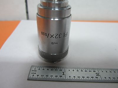 MICROSCOPE OBJECTIVE LEITZ WETZLAR GERMANY PL 32X OPTICS BIN#K9-63