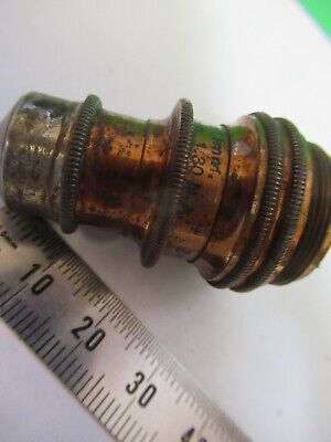 ANTIQUE BRASS BAUSCH LOMB OBJECTIVE MICROSCOPE PART OPTICS AS PICTURED &z9-a-111