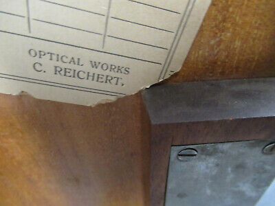 EMPTY REICHERT AUSTRIA WOOD CABINET ANTIQUE MICROSCOPE PART AS PICTURED #TB-4