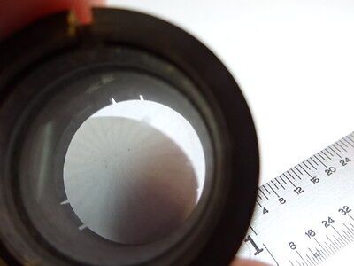 BRASS MOUNTED RETICLE PIECE OPTICS MICROSCOPE PART AS IS &2-A-22