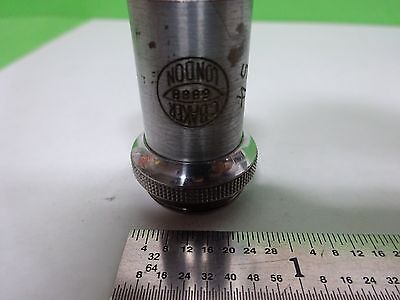 MICROSCOPE PART OBJECTIVE VINTAGE BAKER LONDON 1/6" OPTICS AS IS BIN#H7-A-16