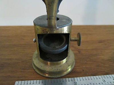 VINTAGE VERY OLD MONOCULAR MICROSCOPE BRASS MANUFACTURER