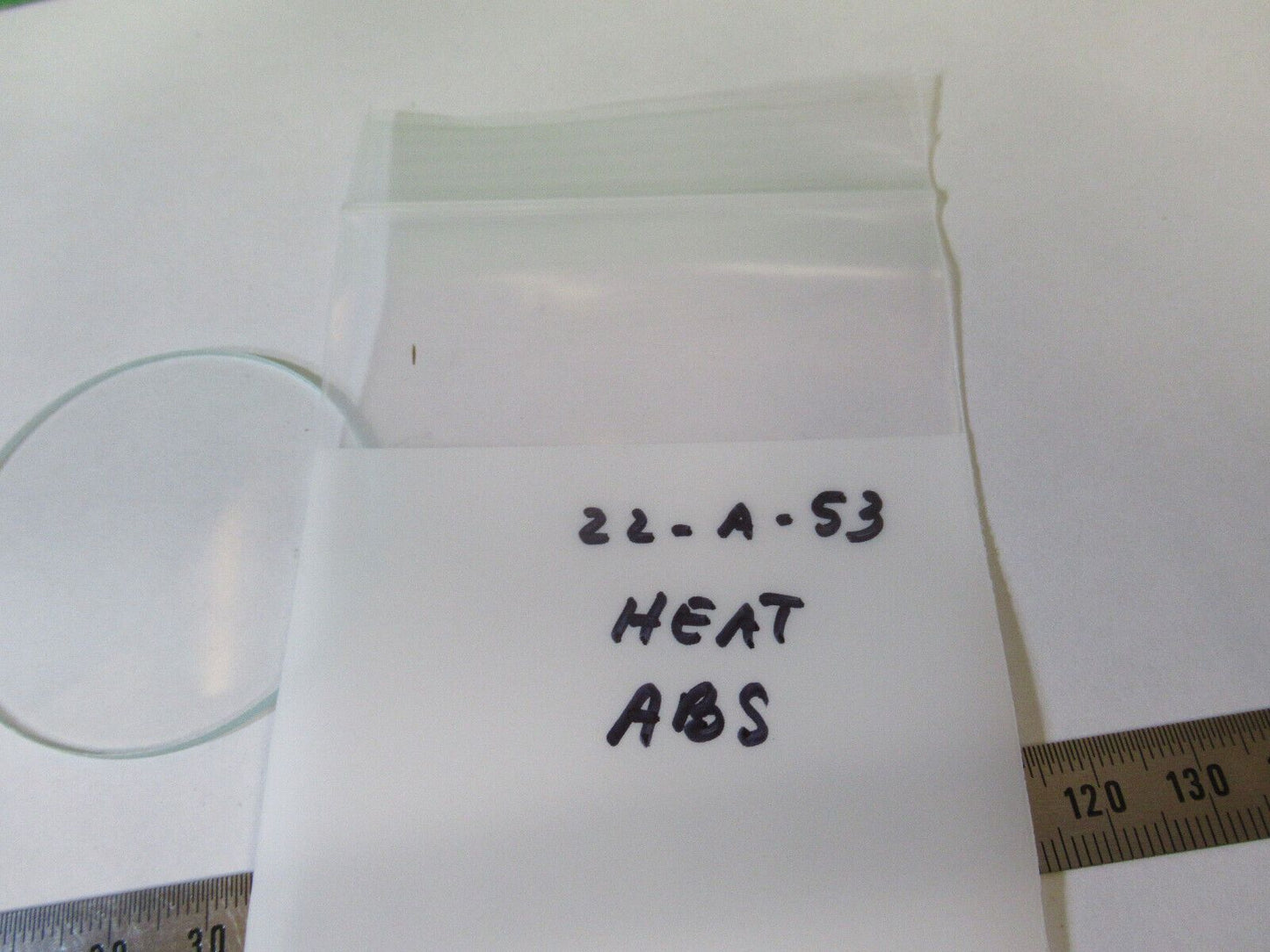 OPTICAL HEAT ABSORBING GLASS ROUND PLATE LENS OPTICS AS PICTURED #22-A-53