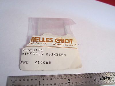 OPTICAL MELLES GRIOT 33x33 FILTER PLATE LASER OPTICS BIN#3K-43 ii