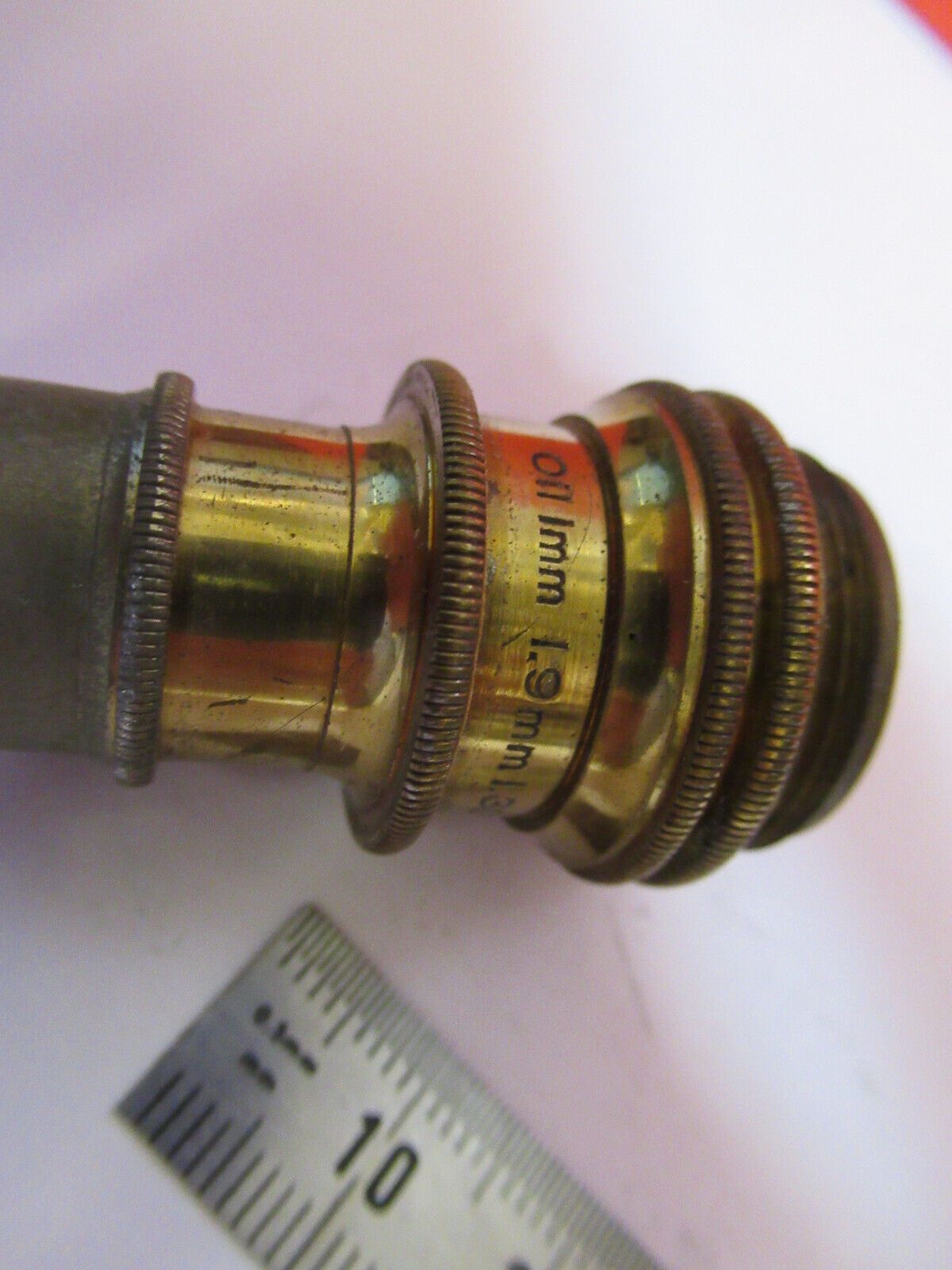 BAUSCH LOMB 1.9mm ANTIQUE BRASS OBJECTIVE MICROSCOPE PART AS PICTURED Y7-B-16