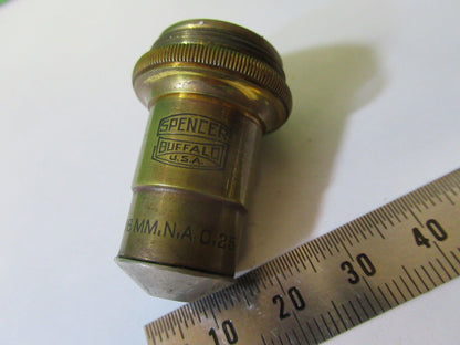 ANTIQUE BRASS 10X SPENCER OBJECTIVE LENS MICROSCOPE PART AS PICTURED #22-A-58