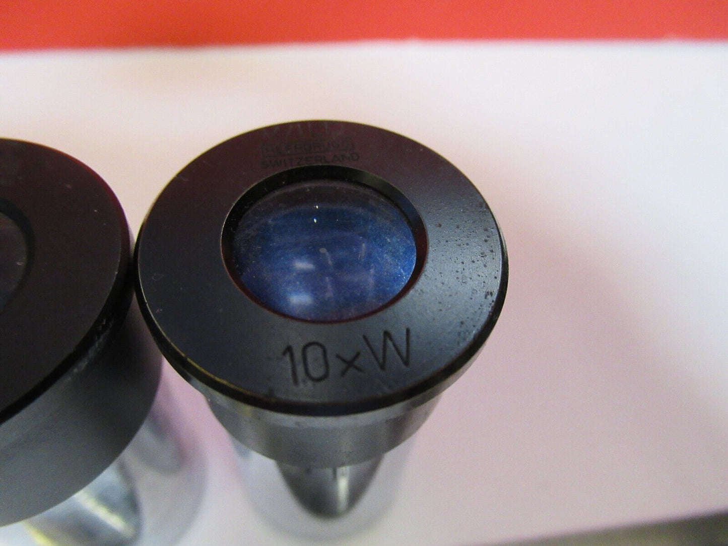 PAIR MICROSCOPE PART WILD HEERBRUGG SWISS EYEPIECE 10xW OPTICS AS PICTUR Y7-B-11