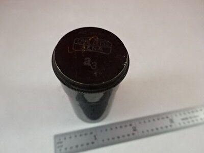 EMPTY ANTIQUE BRASS MICROSCOPE OBJECTIVE CONTAINER CARL ZEISS a3 AS IS N5-A-22