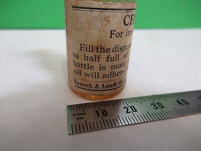 CEDAR OIL BOTTLE ANTIQUE BAUSCH LOMB MICROSCOPE PART AS PICTURED &A9-B-22