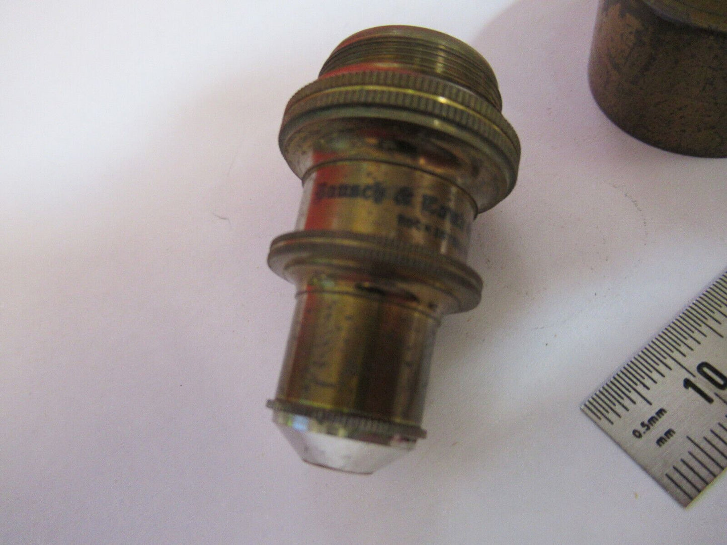 ANTIQUE BRASS BAUSCH LOMB OBJECTIVE  1/4 MICROSCOPE PART AS PICTURED G4-A-58